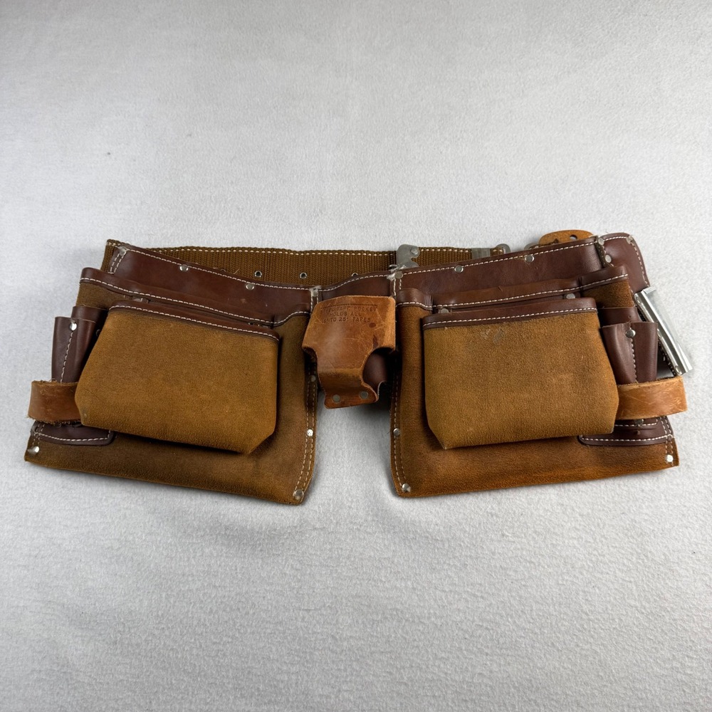 Suede Leather Multi Pocket Carpenter Tool Belt Construction Apron